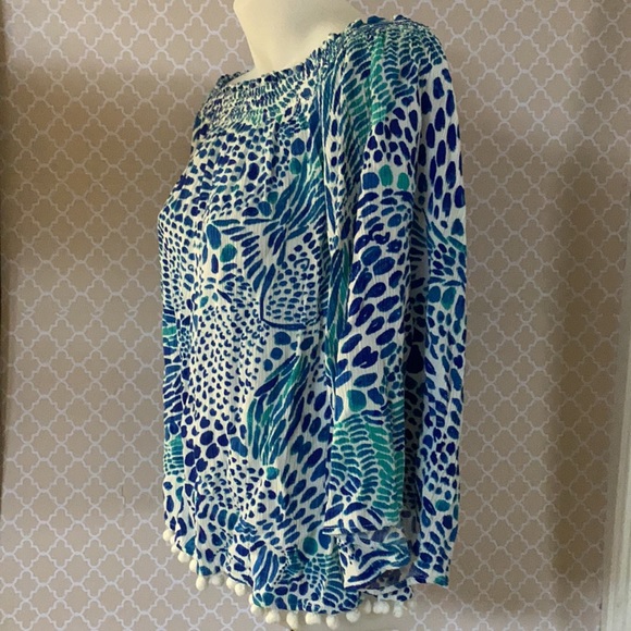 LILLY PULITZER Nita off shoulder top BlueTang Gang - Picture 4 of 8